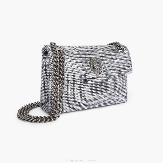 Kurt Geiger Tela de Londres mini Kensington BL0H35 | bolsas plata mujer