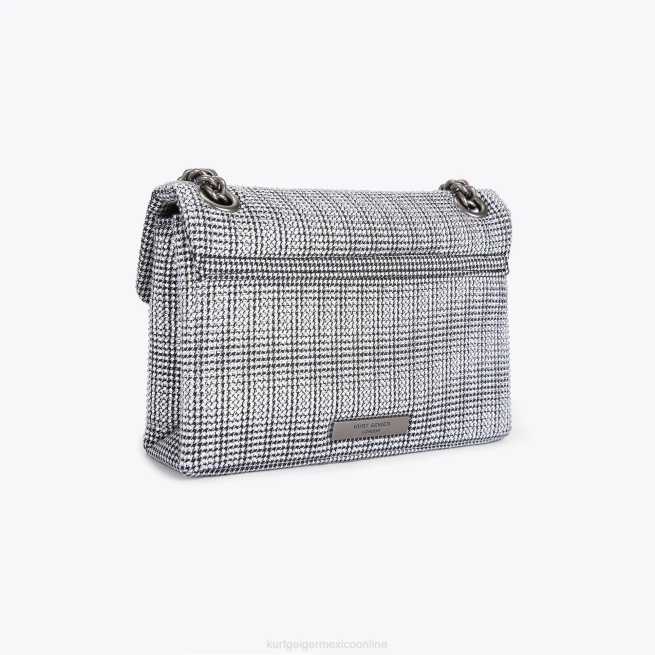 Kurt Geiger Tela de Londres mini Kensington BL0H35 | bolsas plata mujer
