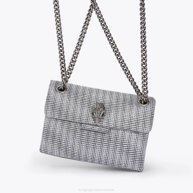 Kurt Geiger Tela de Londres mini Kensington BL0H35 | bolsas plata mujer