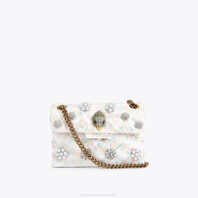 Kurt Geiger Tela de Londres mini Kensington BL0H39 | bolsas blanco mujer