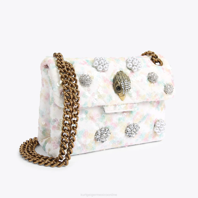 Kurt Geiger Tela de Londres mini Kensington BL0H39 | bolsas blanco mujer