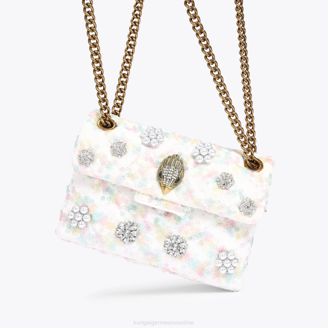 Kurt Geiger Tela de Londres mini Kensington BL0H39 | bolsas blanco mujer