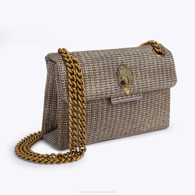 Kurt Geiger Tela london pata de gallo mini kensington BL0H74 | bolsas beige mujer