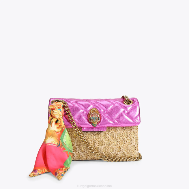 Kurt Geiger london rafia mini kensington BL0H89 | bolsas combinación de oro mujer