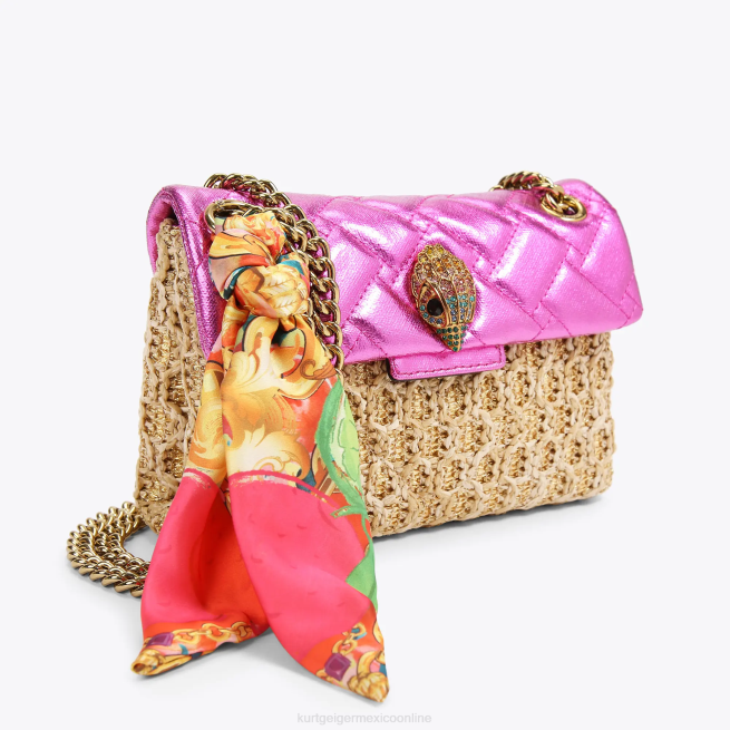 Kurt Geiger london rafia mini kensington BL0H89 | bolsas combinación de oro mujer