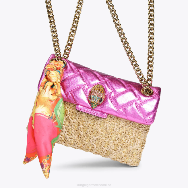 Kurt Geiger london rafia mini kensington BL0H89 | bolsas combinación de oro mujer