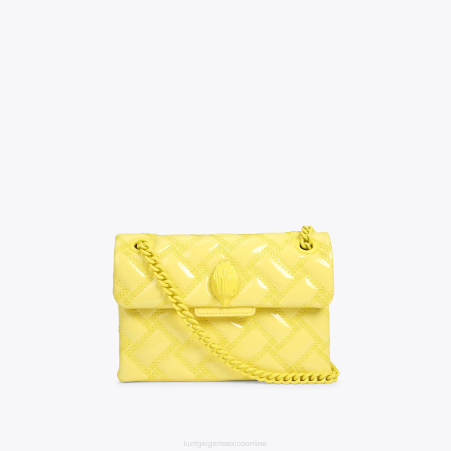 Kurt Geiger londres mini kensington empapado BL0H79 | bolsas amarillo mujer