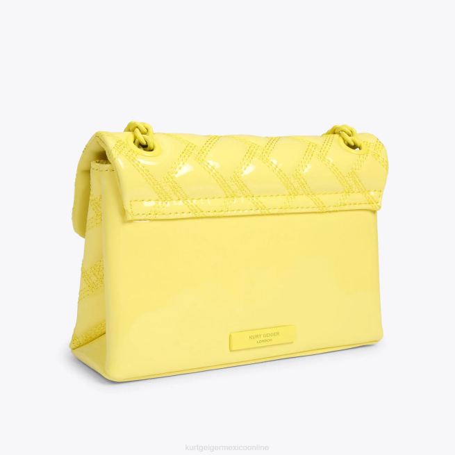 Kurt Geiger londres mini kensington empapado BL0H79 | bolsas amarillo mujer