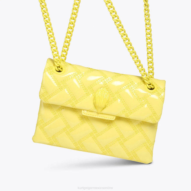 Kurt Geiger londres mini kensington empapado BL0H79 | bolsas amarillo mujer