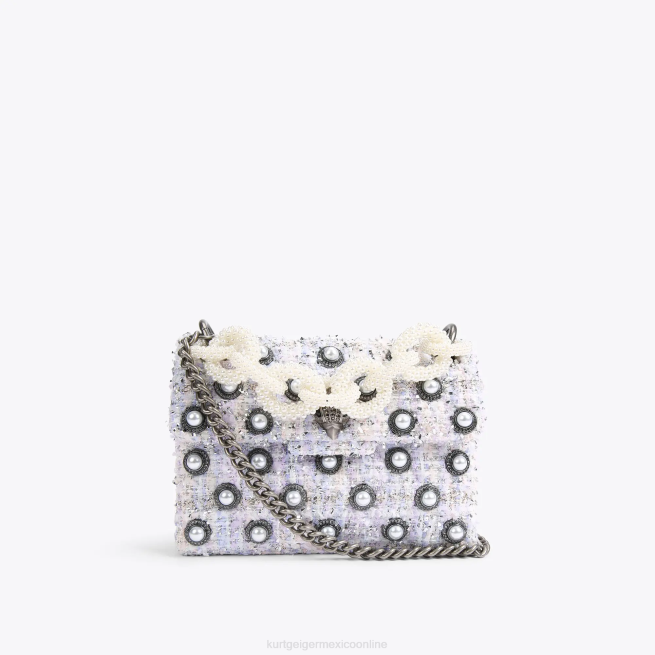 Kurt Geiger mini kensington de tweed londinense BL0H86 | bolsas lila mujer