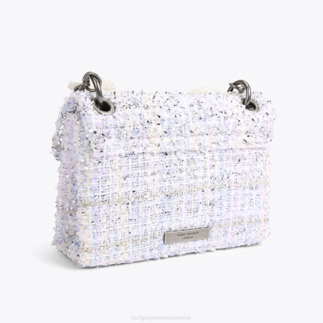 Kurt Geiger mini kensington de tweed londinense BL0H86 | bolsas lila mujer