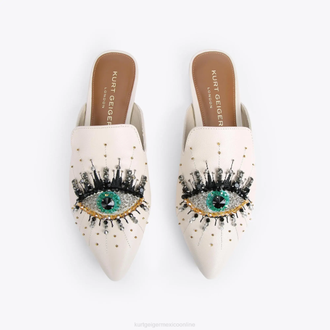 Kurt Geiger Ojo de oliva de Londres BL0H367 | calzados hueso mujer