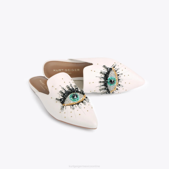 Kurt Geiger Ojo de oliva de Londres BL0H367 | calzados hueso mujer