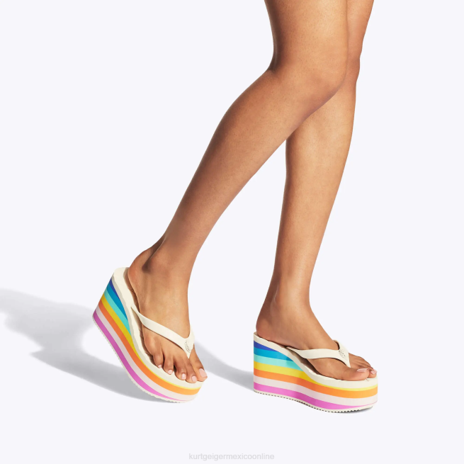 Kurt Geiger Chanclas London Kensington con cuña BL0H229 | calzados peine blanco mujer