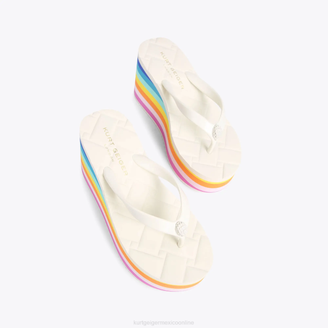 Kurt Geiger Chanclas London Kensington con cuña BL0H229 | calzados peine blanco mujer