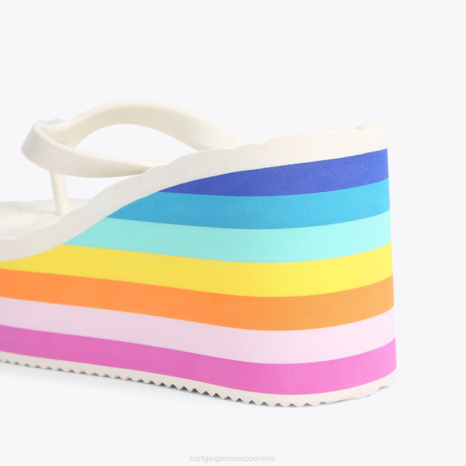 Kurt Geiger Chanclas London Kensington con cuña BL0H229 | calzados peine blanco mujer