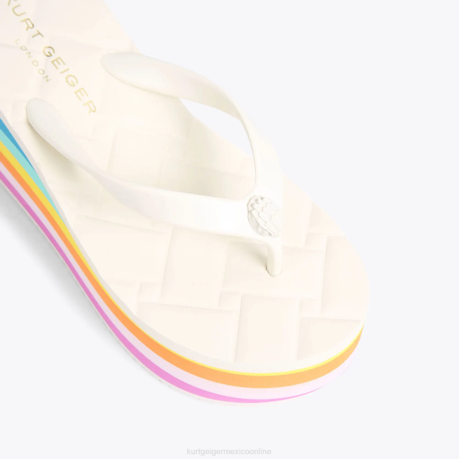 Kurt Geiger Chanclas London Kensington con cuña BL0H229 | calzados peine blanco mujer