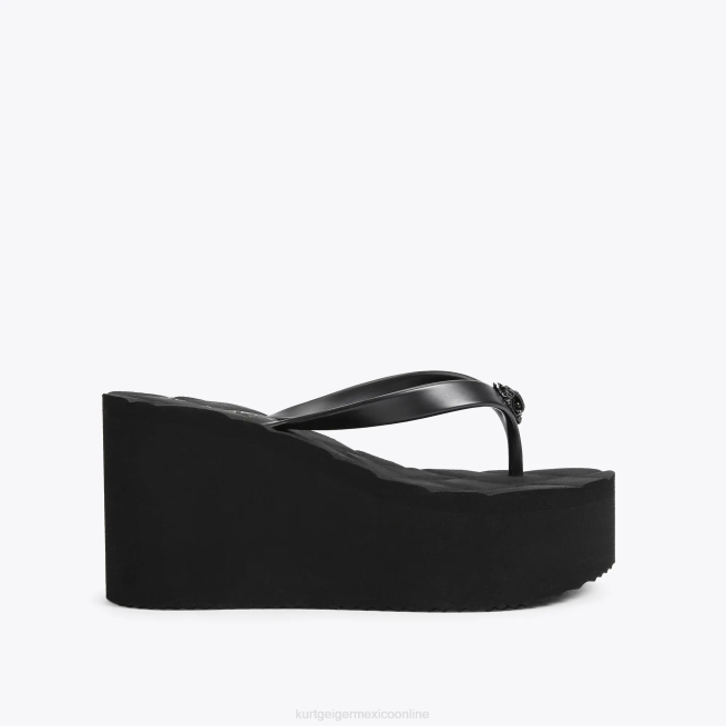 Kurt Geiger Chanclas London Kensington con cuña BL0H434 | calzados negro mujer