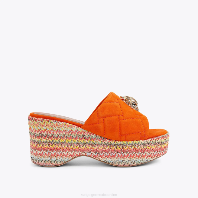 Kurt Geiger mules con cuña kensington de Londres BL0H287 | calzados naranja mujer