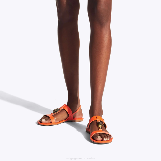 Kurt Geiger sandalia plana london hampton BL0H285 | calzados naranja mujer