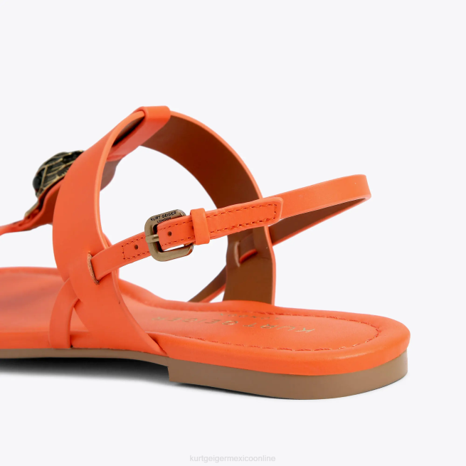 Kurt Geiger sandalia plana london hampton BL0H285 | calzados naranja mujer
