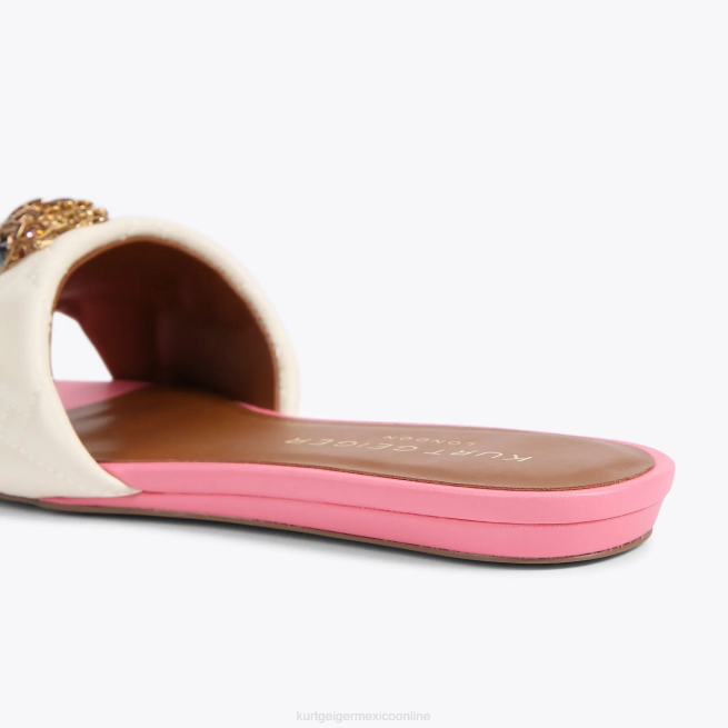 Kurt Geiger sandalia plana london kensington BL0H348 | calzados combinación de huesos mujer