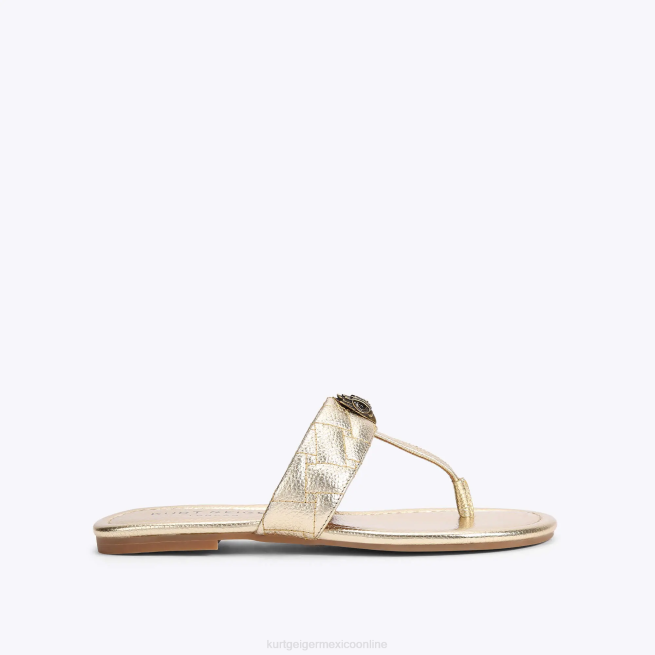 Kurt Geiger sandalias london kensington con barra en T BL0H448 | calzados oro mujer