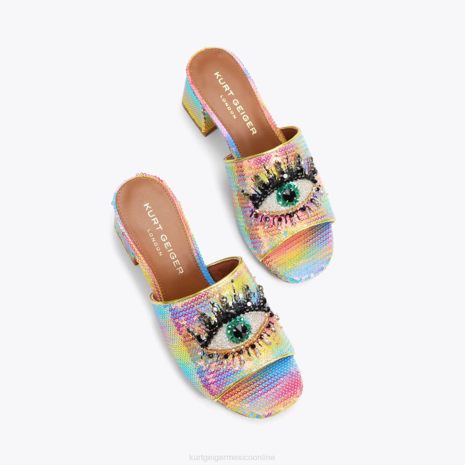 Kurt Geiger Ojo de bloque de oliva de Londres BL0H293 | calzados multi/otro mujer
