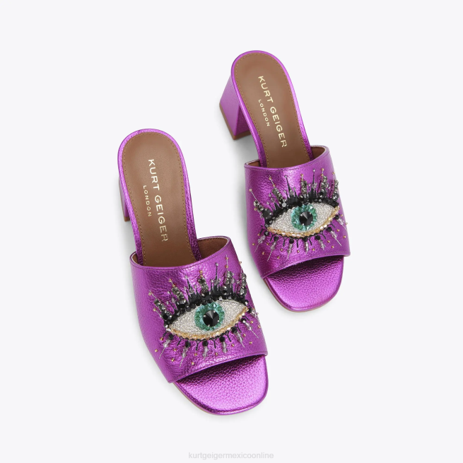 Kurt Geiger Ojo de bloque de oliva de Londres BL0H666 | calzados fucsia mujer