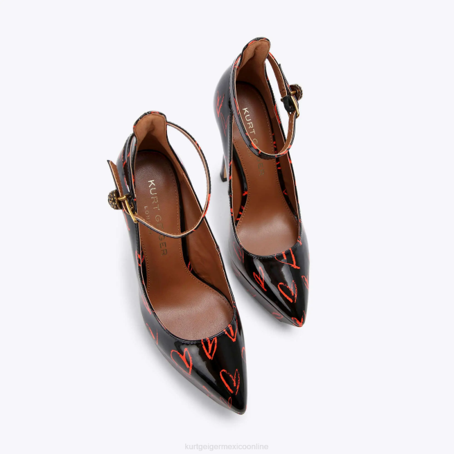 Kurt Geiger Tribunal de la plataforma Shoreditch de Londres BL0H408 | calzados negro rojo mujer