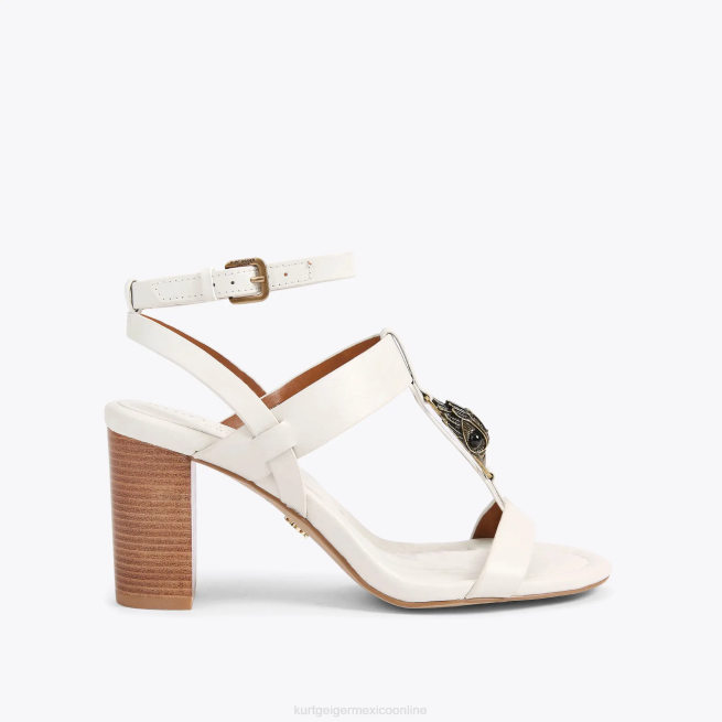 Kurt Geiger bloque de barra en T de London Hampton BL0H339 | calzados hueso mujer