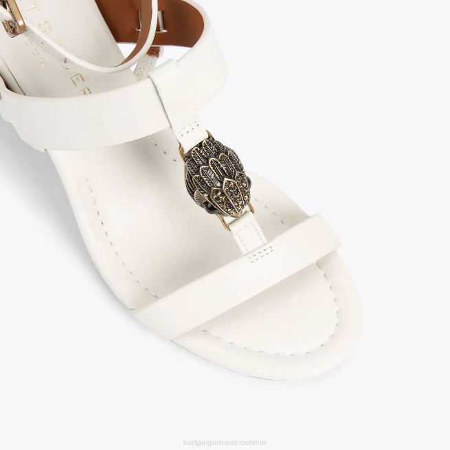 Kurt Geiger bloque de barra en T de London Hampton BL0H339 | calzados hueso mujer