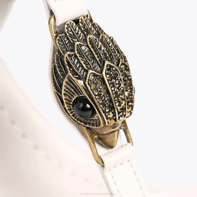 Kurt Geiger bloque de barra en T de London Hampton BL0H339 | calzados hueso mujer
