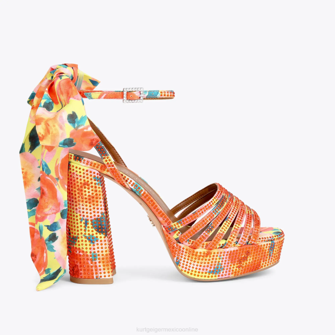 Kurt Geiger plataforma london pierra anudada al tobillo BL0H288 | calzados naranja mujer