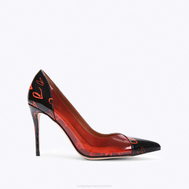 Kurt Geiger vinilo londres belgravia BL0H664 | calzados negro rojo mujer